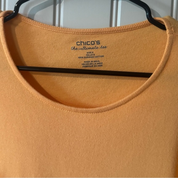 3/for $15 🍒 CHICO’s Fitted Tee with 3/4 Sleeves 🧡 (Size 0)🔸 - Picture 4 of 9